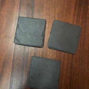 Set of 3 Black Stone Coasters